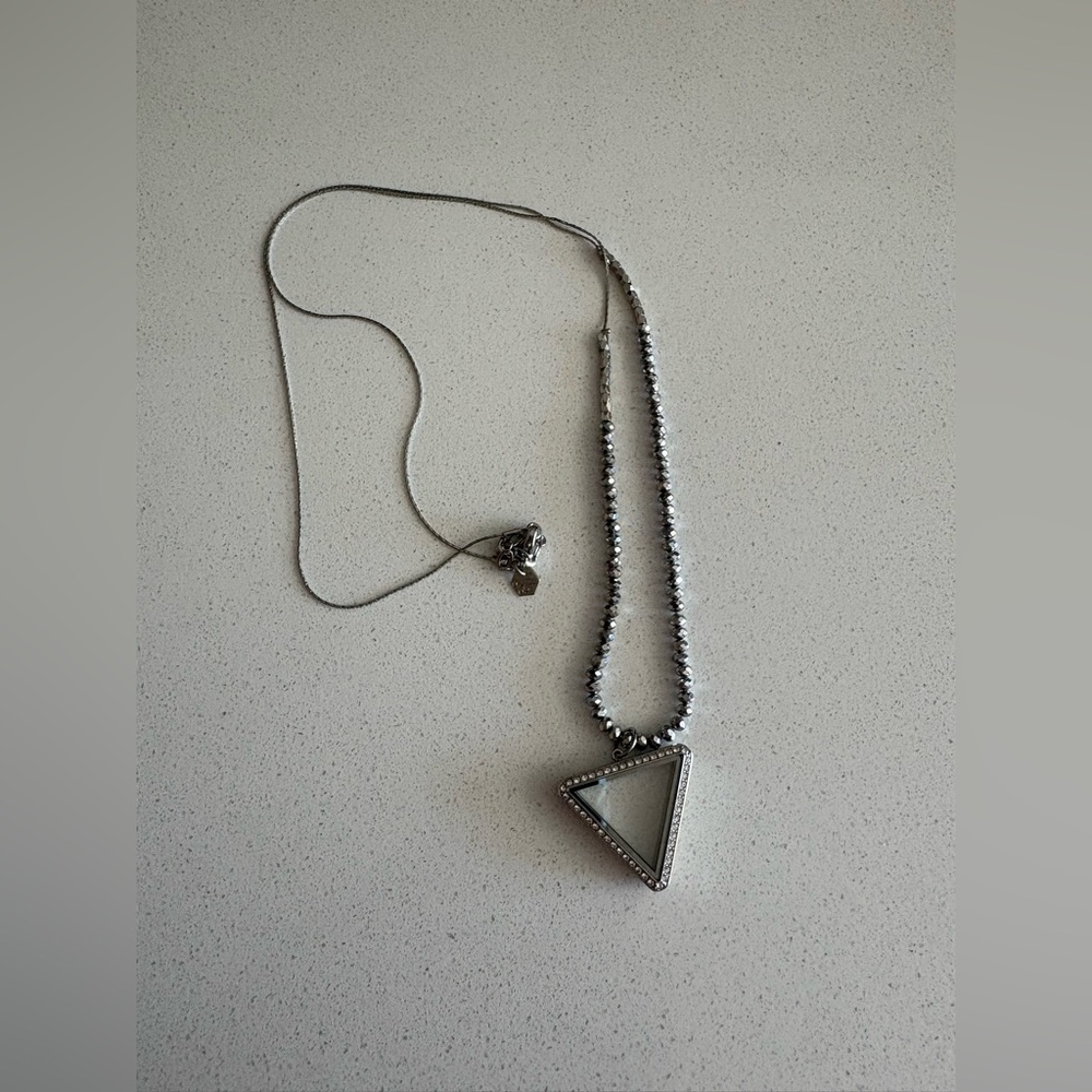 Origami Owl Silver Triangle Pendant Necklace